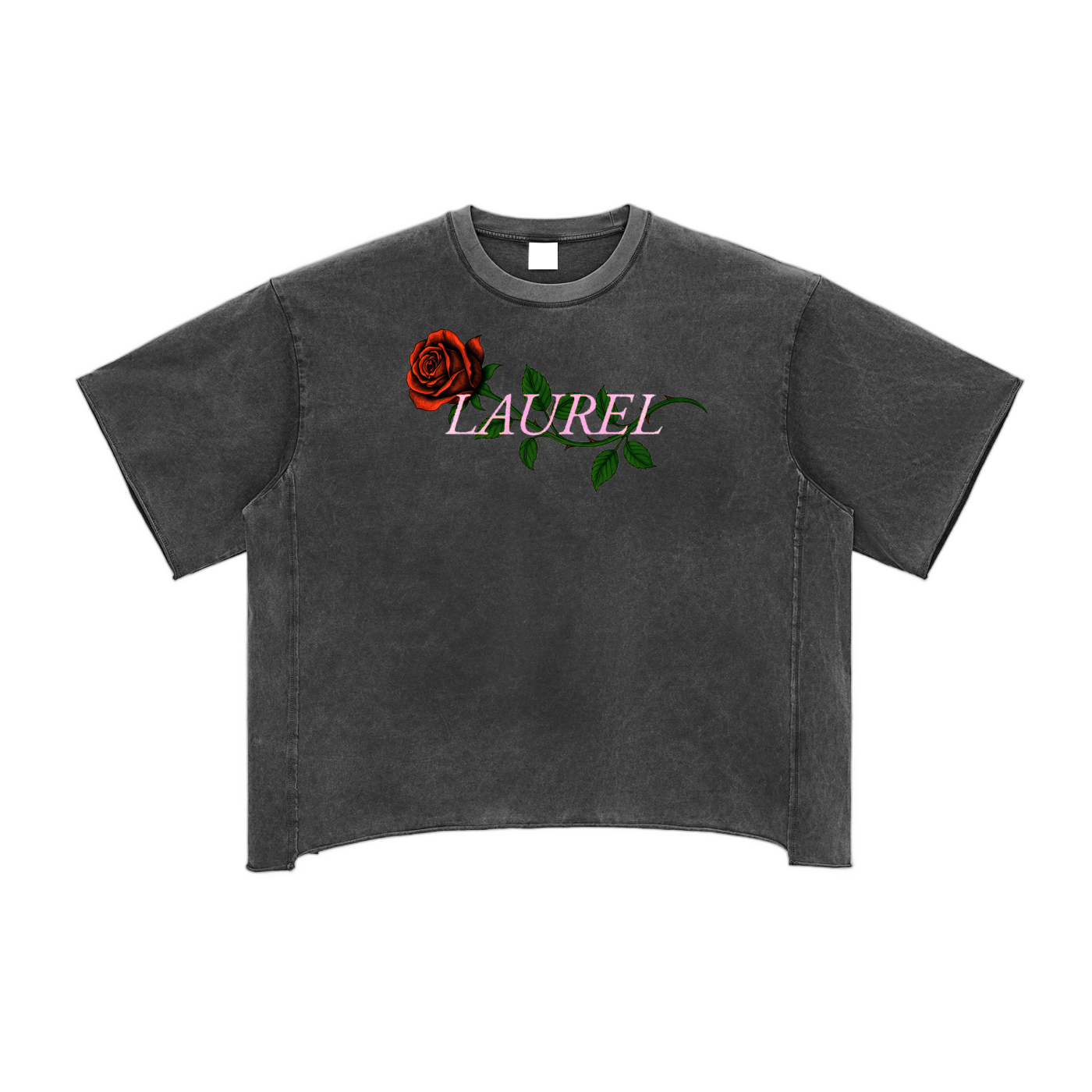 Raw Edge Snow Washed Boxy T-Shirt