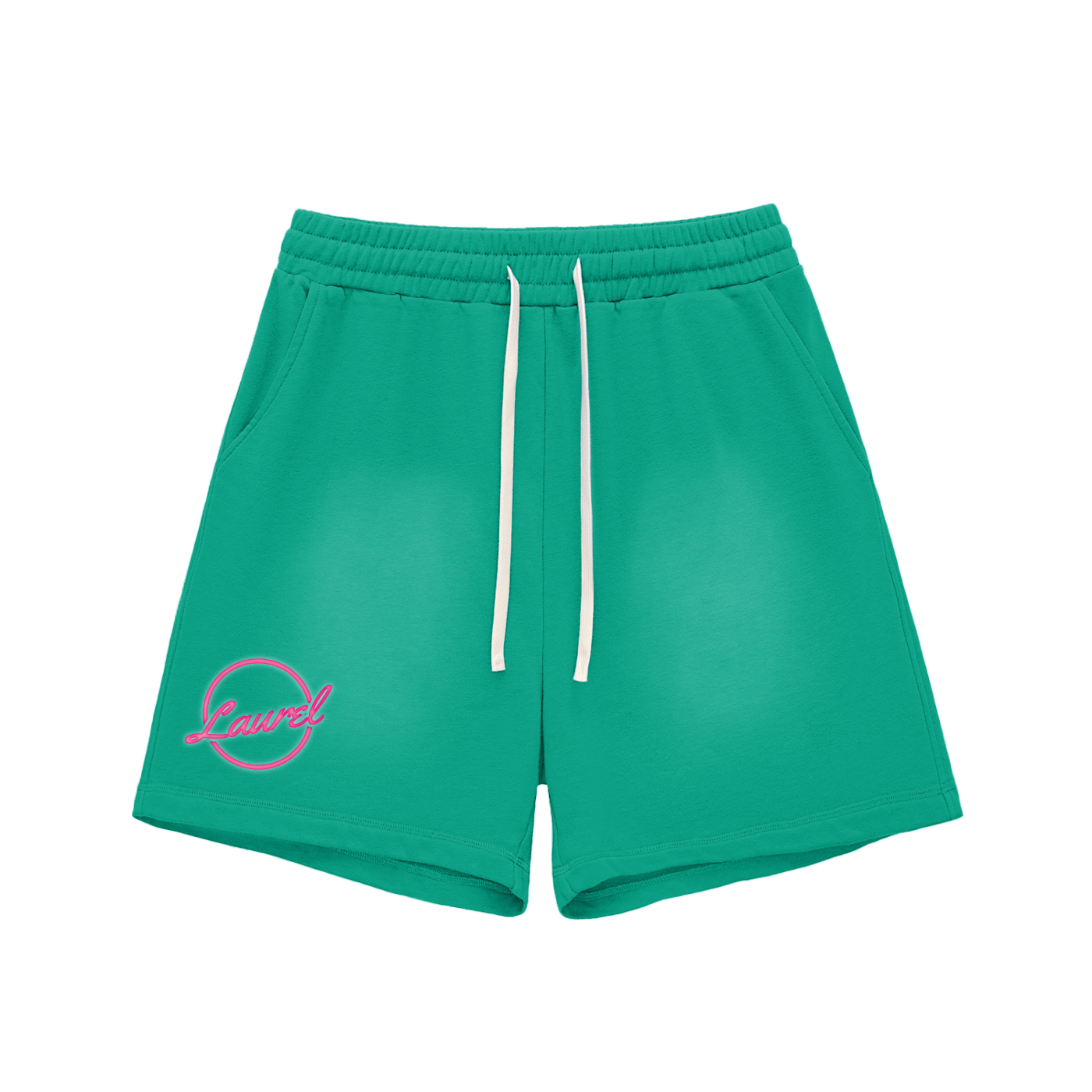 Sun Fade Raw Edge Cotton Shorts